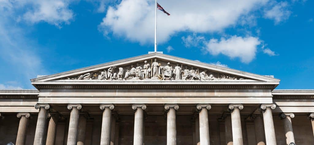 The British Museum, established in 1759 with the slogan "For all curious and hard-working people"